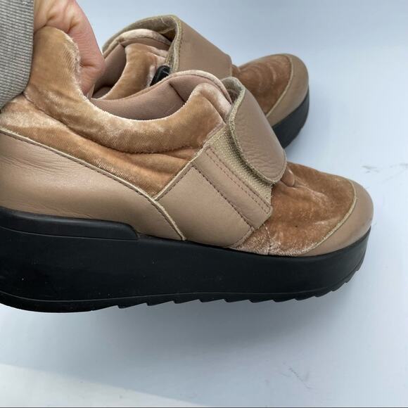 Free People Pink Velvet Platform Velcro Sneakers 37 - Picture 7 of 10